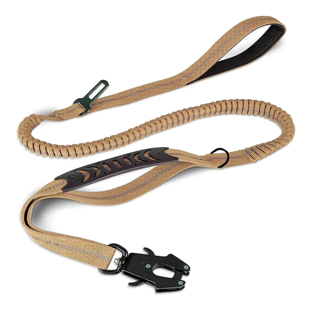 Heavy Duty Tactical Bungee Dog Leash with Quick Release Carabiner