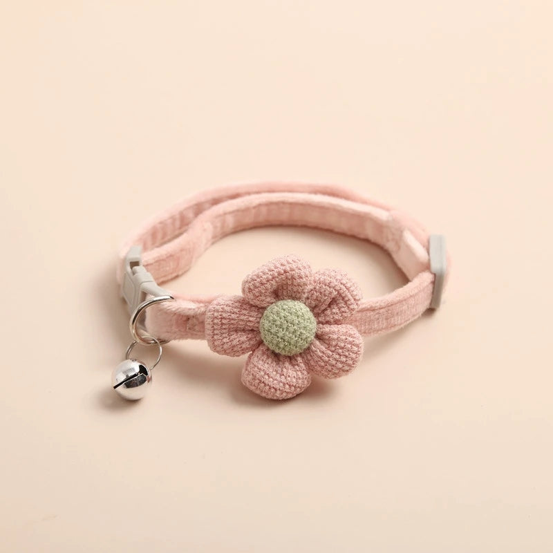 Cute Flower Pet Collar with Bell