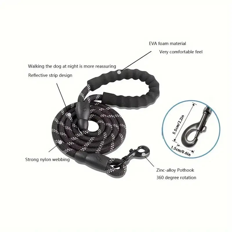 Heavy Duty Reflective Nylon Dog Leash