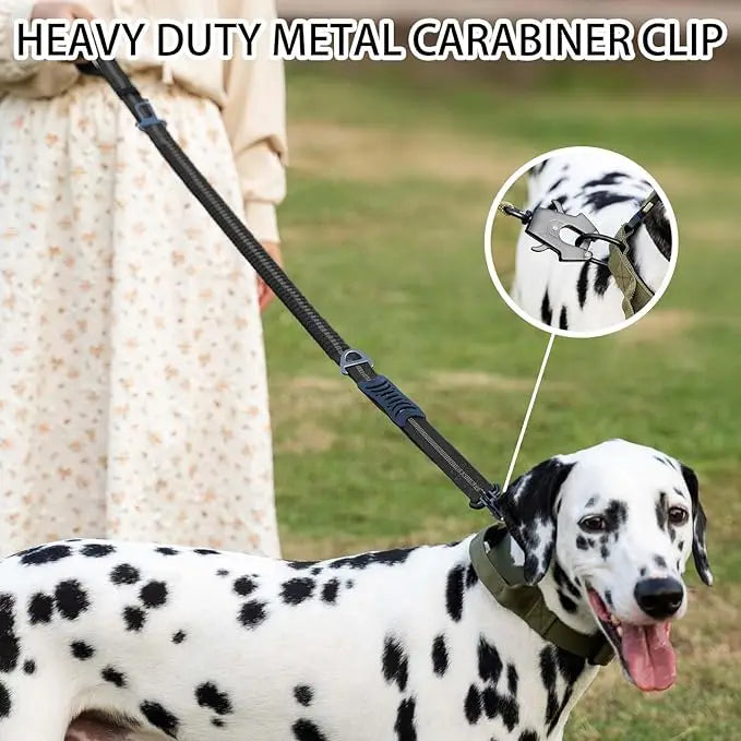 Heavy Duty Tactical Bungee Dog Leash with Quick Release Carabiner