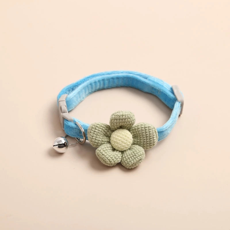 Cute Flower Pet Collar with Bell