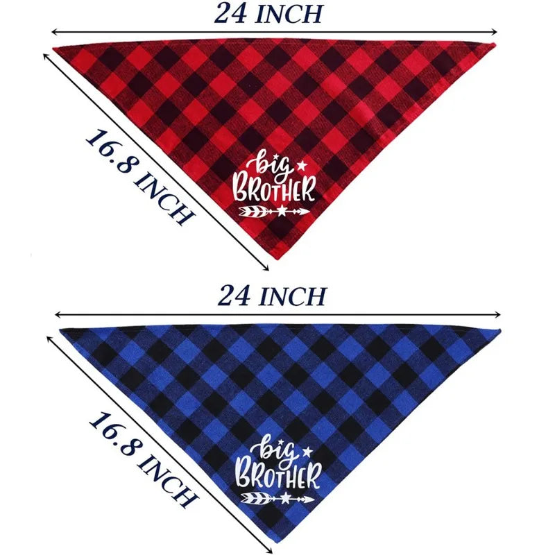 Big Brother & Big Sister Plaid Pet Bandana