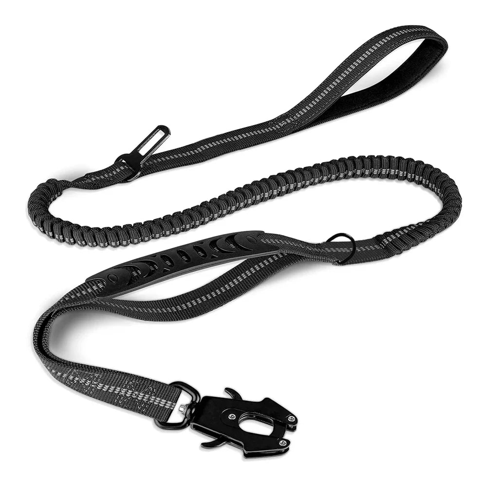 Heavy Duty Tactical Bungee Dog Leash with Quick Release Carabiner