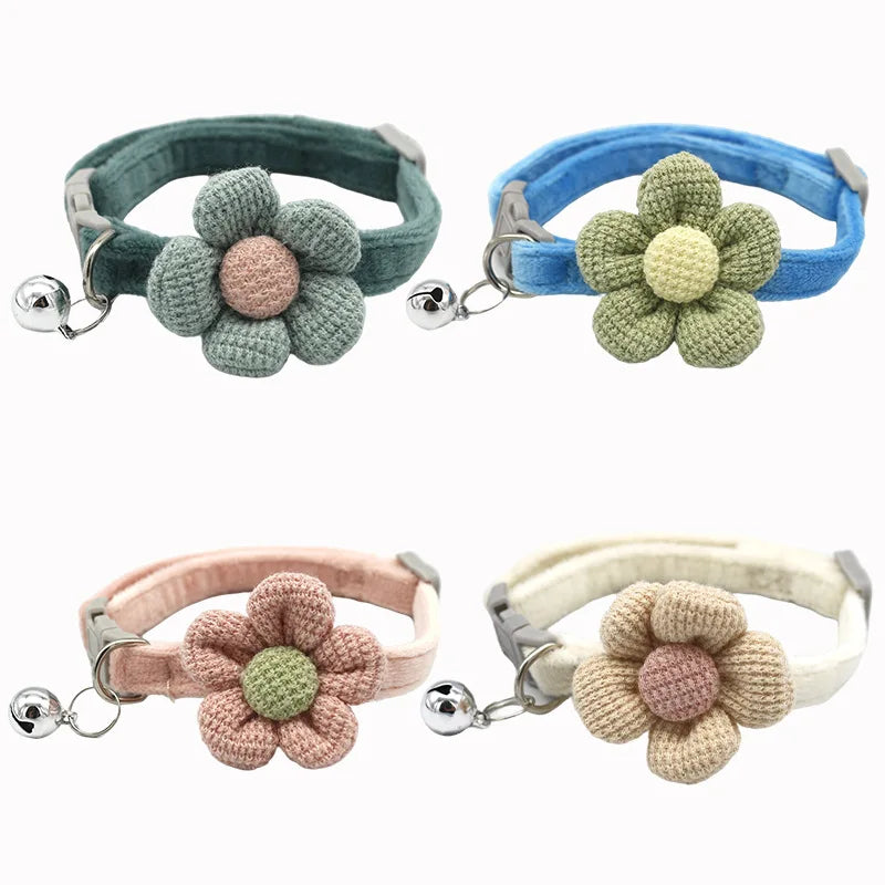 Cute Flower Pet Collar with Bell